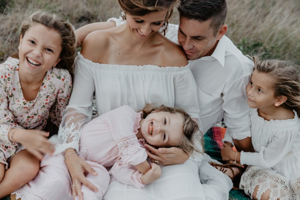 boho family photos in a field on the sunshine coast QLD